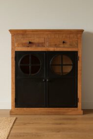 DHVIJ Heritage Cabinet With Drawers And Glass Doors