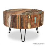 Reclaimed Round Table Iron Base Center Furniture Design