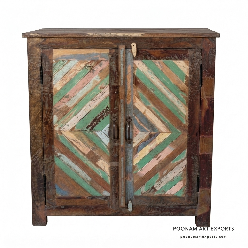 studio_1_front_center_wm Rustic Multicolor Indian Ethnic Cabinet - Image 1