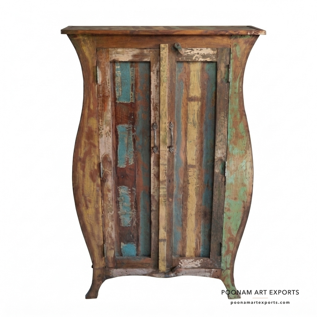 studio_1_front_center_wm Vintage Antique Indian Cabinet - Image 1