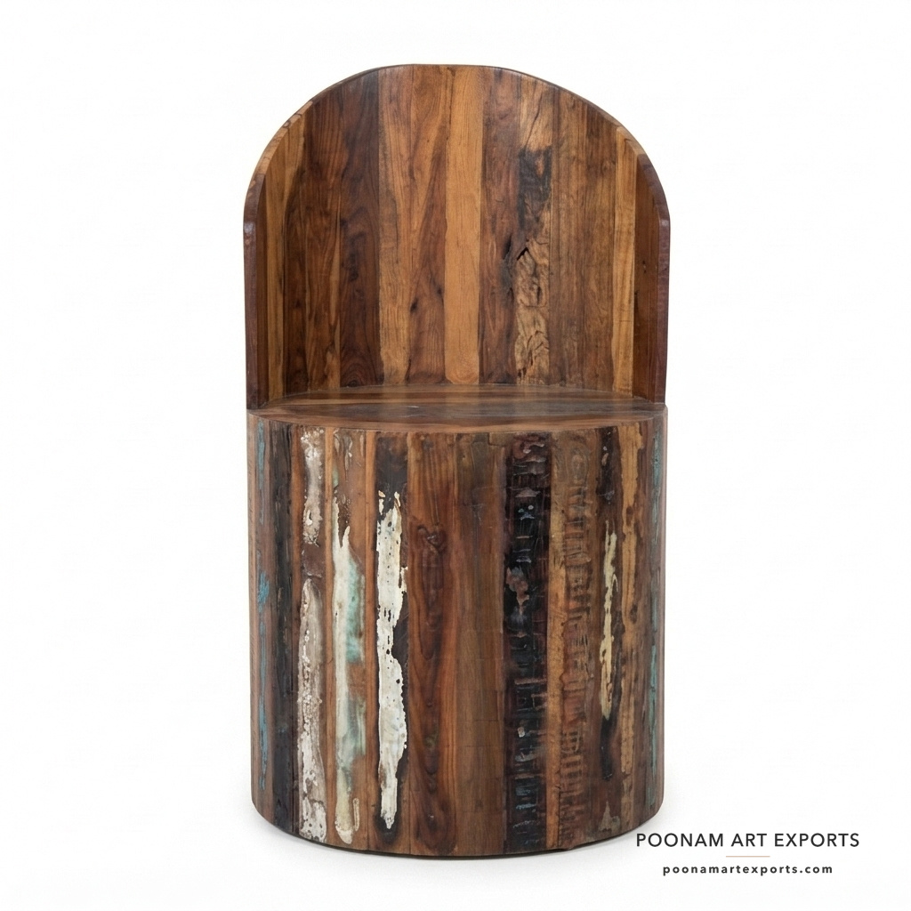 studio_1_front_center_wm Recycled Wood Dining Chair - Image 1