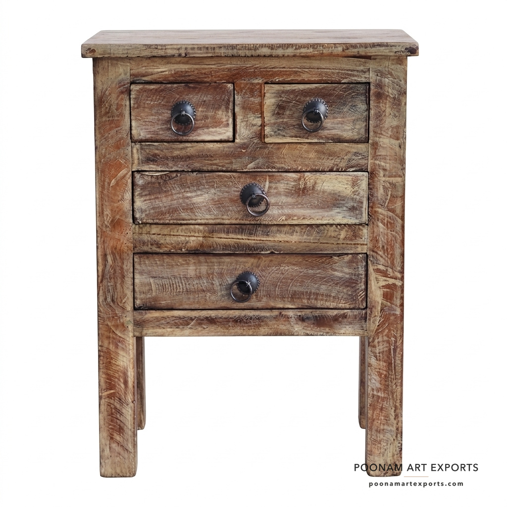 studio_1_front_center_wm Rustic Reclaimed Nightstand - Image 1