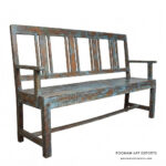 Antique Blue Vintage Bench - Image 2