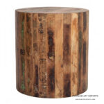 Round Stool in Reclaimed Wood - Image 2