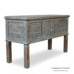 Indian Carved Distress Finish Console Table - Image 2